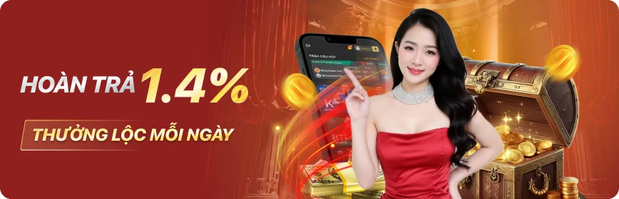Hoàn trả 1.4% - Thưởng lộc mỗi ngày